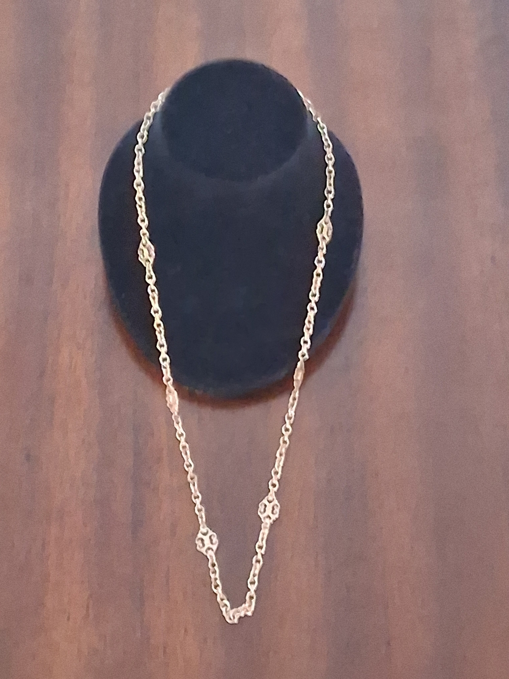 Delicate Gold-Tone Decorative Link Necklace for Women